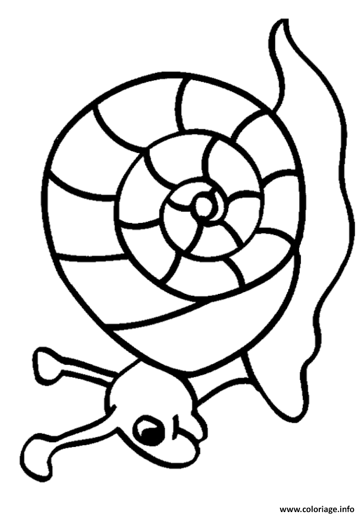 Dessin escargot en mode vertical Coloriage Gratuit à Imprimer